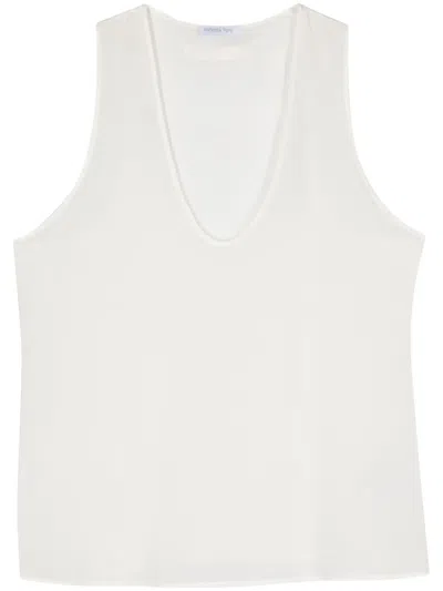 Patrizia Pepe Scoop-neck Sleeveless Top In White