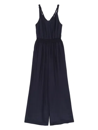 Patrizia Pepe Crepe Jumpsuit In Blue
