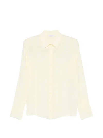 Patrizia Pepe Crepe Long-sleeve Shirt In Neutral