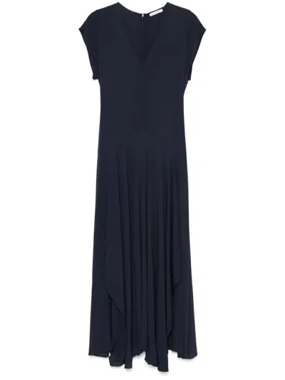 Patrizia Pepe Crepe Midi Dress In Blue