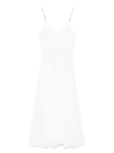 Patrizia Pepe Crepe Midi Dress In White