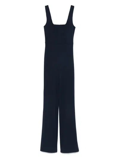 Patrizia Pepe Crepe-texture Jumpsuit In Blue