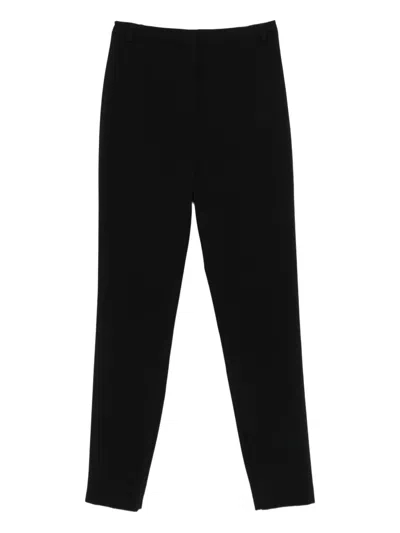 Patrizia Pepe Crepe Trousers In Black