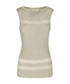 Patrizia Pepe Crew Neck Knitted Vest In Nude