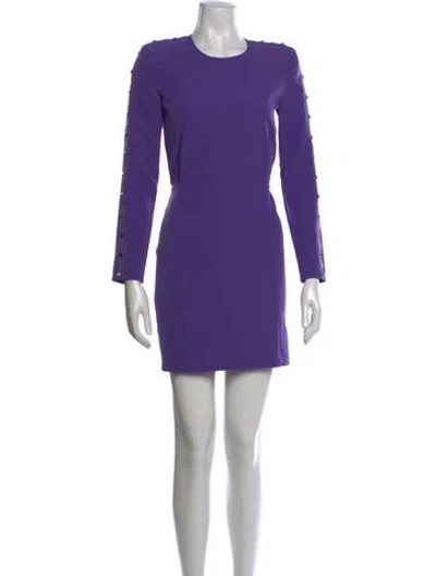 Pre-owned Patrizia Pepe Crew Neck Mini Dress In Purple