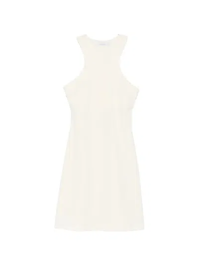 Patrizia Pepe Crew Neck Sleeveless Mini Dress In Neutral