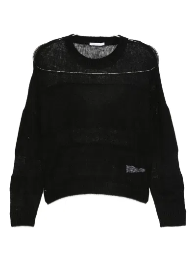 Patrizia Pepe Crew-neck Sweater In Black