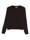 Patrizia Pepe Crew-neck Wool Sweater In Brown