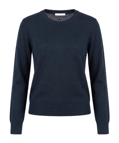 Patrizia Pepe Crew-neck Long-sleeve Sweater In Blue
