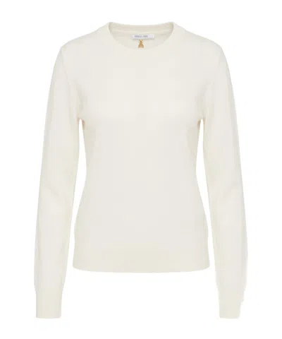 Patrizia Pepe Crew-neck Long-sleeve Sweater In White