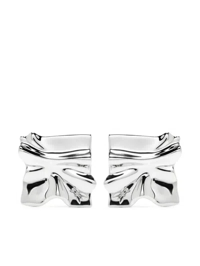 Patrizia Pepe Crinkled Earrings In Silver