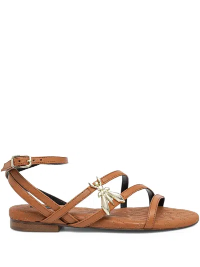 Patrizia Pepe Criss-cross Flat Sandals In Brown