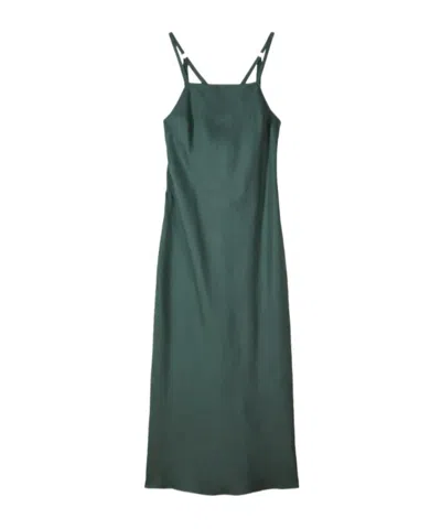 Patrizia Pepe Criss-cross Back Midi Dress In Green