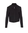 Patrizia Pepe Cropped  Zipped Jacket In Black