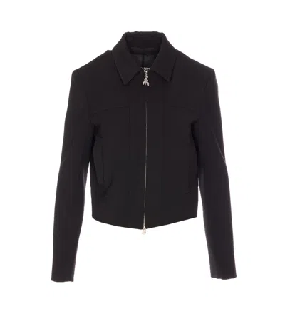 PATRIZIA PEPE CROPPED ESSENTIAL ZIPPED JACKET
