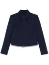 Patrizia Pepe Cropped Jacket In Blue