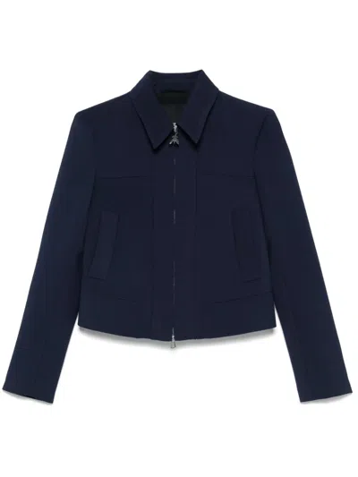 Patrizia Pepe Cropped Jacket In Blue