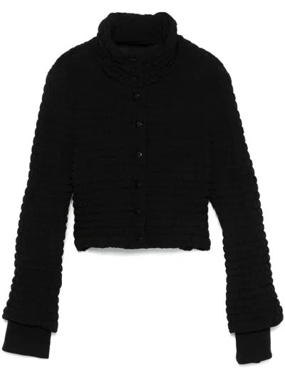 Patrizia Pepe Cropped Puffer Jacket In Black