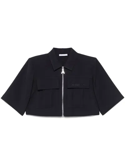 Patrizia Pepe Cropped Shirt In Blue