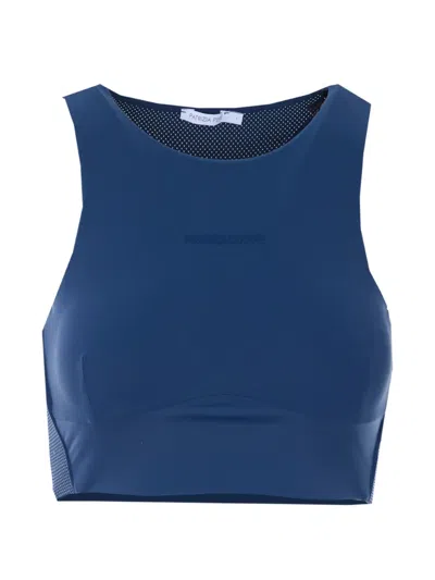 Patrizia Pepe Round-neck Sleeveless Vest In Blue