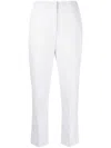 Patrizia Pepe Cropped Tapered Trousers In Purple