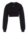 Patrizia Pepe Cropped Sweatshirt In Black