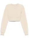 Patrizia Pepe Cropped Sweatshirt In Neutrals