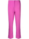 Patrizia Pepe Cropped Tailored Trousers In Purple