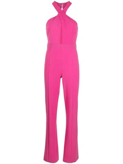 Patrizia Pepe Crossover-neck Jumpsuit In Pink