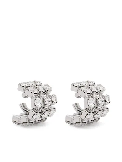 Patrizia Pepe Crystal-embellished Ear Cuffs In Silver