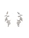 Patrizia Pepe Crystal-embellished Floral Earrings In Metallic