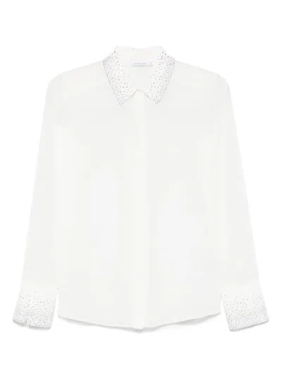 Patrizia Pepe Crystal-embellished Georgette Shirt