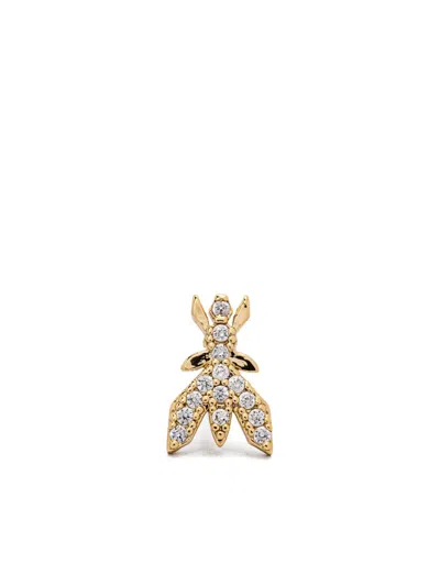Patrizia Pepe Crystal-embellished Insect Earrings In Gold