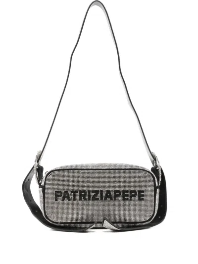 Patrizia Pepe Schultertasche Mit Kristallen In Silver