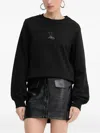 Patrizia Pepe Crystal-embellished Sweatshirt In Black