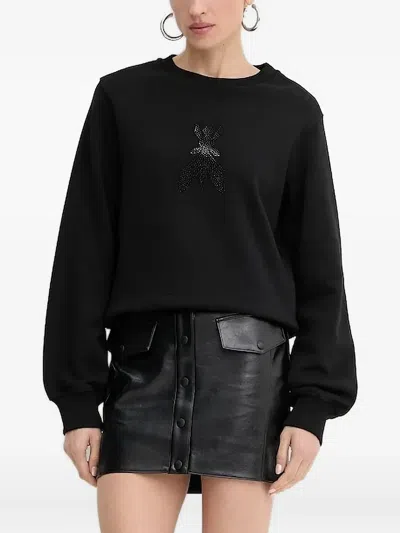 Patrizia Pepe Crystal-embellished Sweatshirt In Black