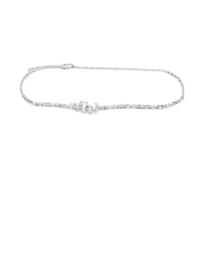 Patrizia Pepe Crystal-embellished Chain Belt In White