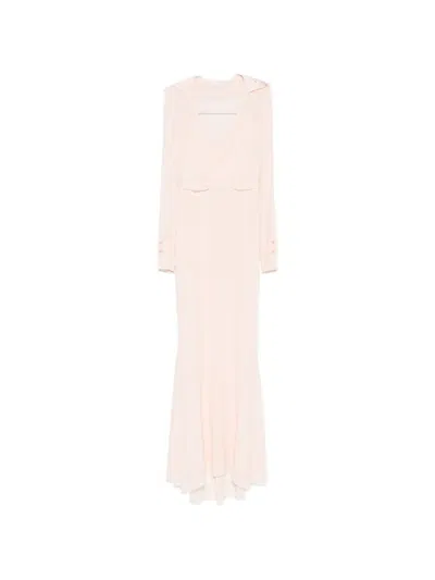 Patrizia Pepe Crystal-embellished Maxi Dress In Pink