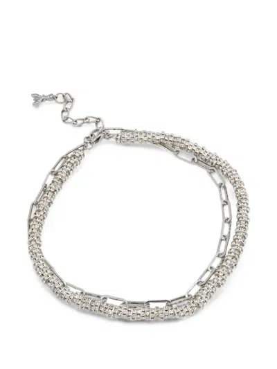 Patrizia Pepe Crystal-embellished Necklace In Silver