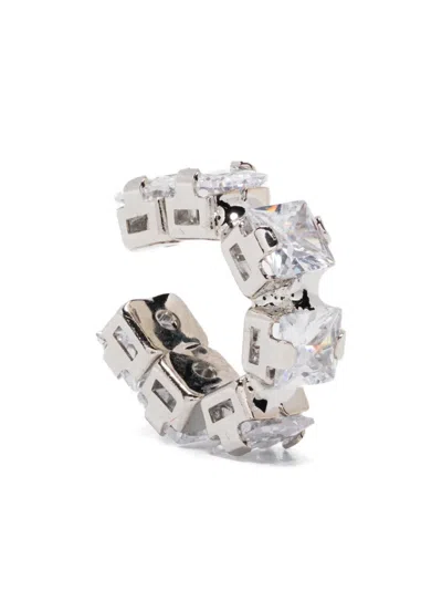 Patrizia Pepe Cubic Zirconia Earcuffs In Metallic