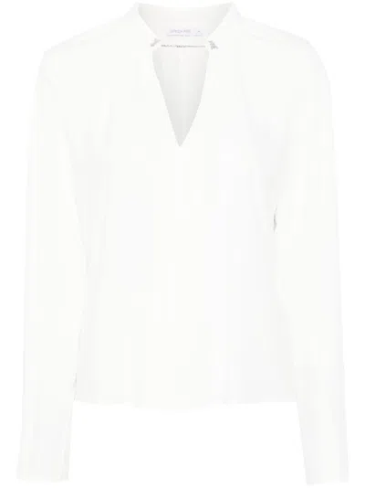 Patrizia Pepe Cufflink-detail Blouse In White