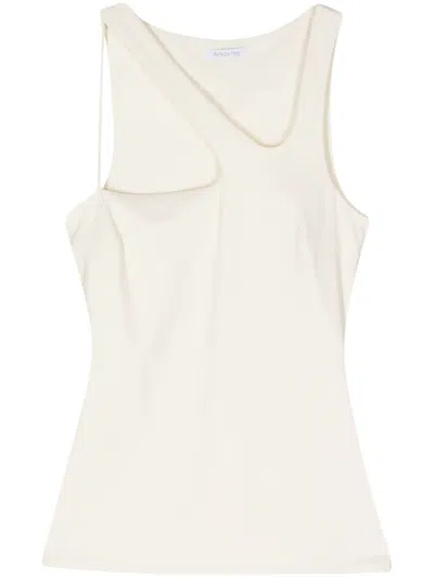 Patrizia Pepe Cut-out Asymmetric Tank Top In White