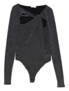 Patrizia Pepe Cut-out Bodysuit In Gray