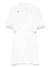 Patrizia Pepe Cut-out Detailed Mini Dres In White