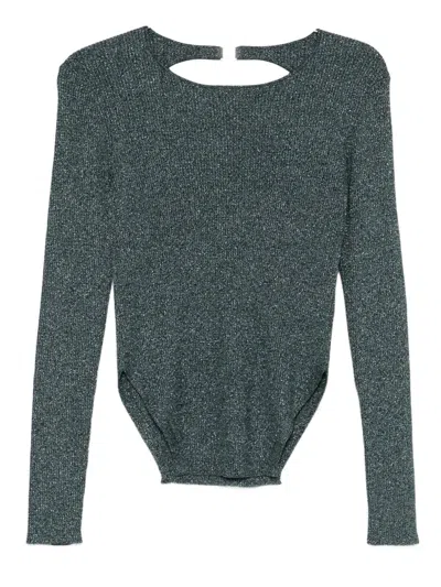Patrizia Pepe Cut-out Detailing Sweater In Green