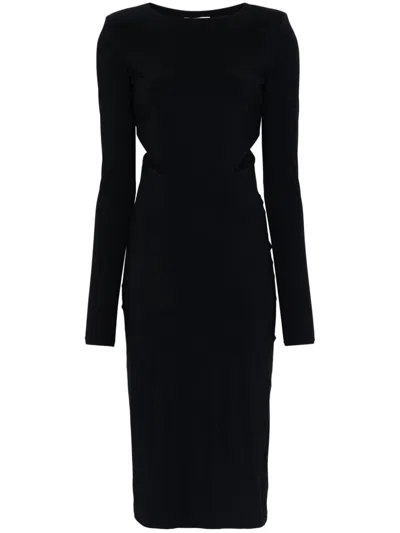 Patrizia Pepe Cut-out Midi Dress In Black