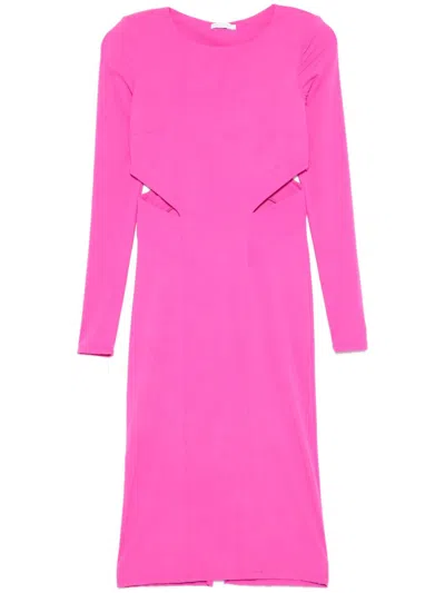 Patrizia Pepe Cut-out Midi Dress In Pink