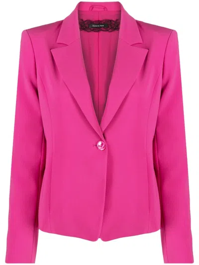Patrizia Pepe Cut-out Single-breasted Blazer In Rosa