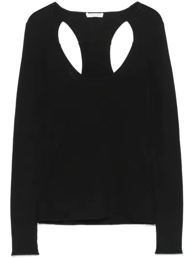 Patrizia Pepe Cut-out Sweater In Black