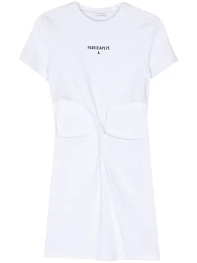 Patrizia Pepe Cut-out T-shirt Minidress In White